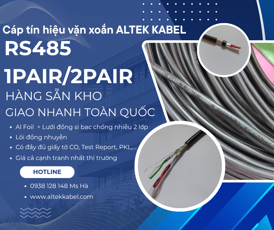 Cáp tín hiệu RS485 – truyền xa, chống nhiễu cực tốt